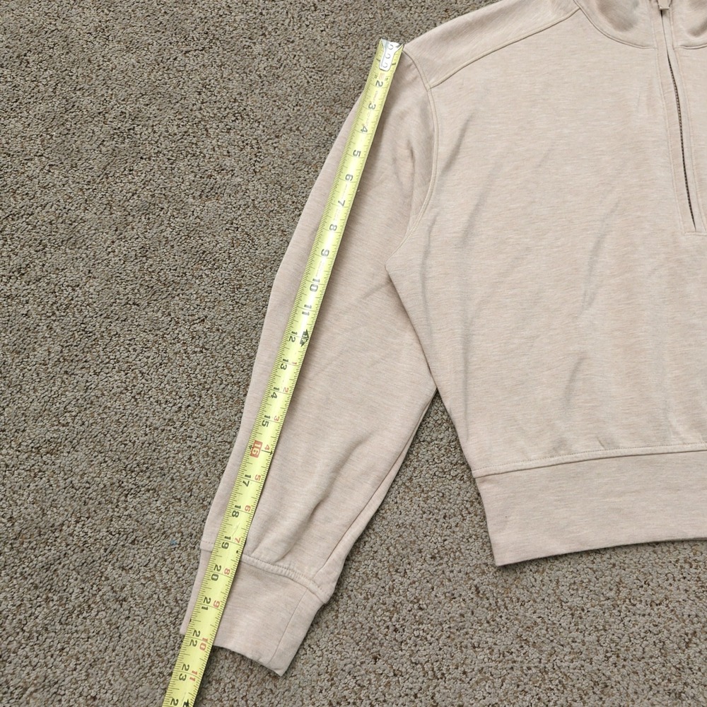 TravisMathew Peloton Womens Quarter Zip Pullover Beige A42491 Small Heathered - Picture 4 of 14